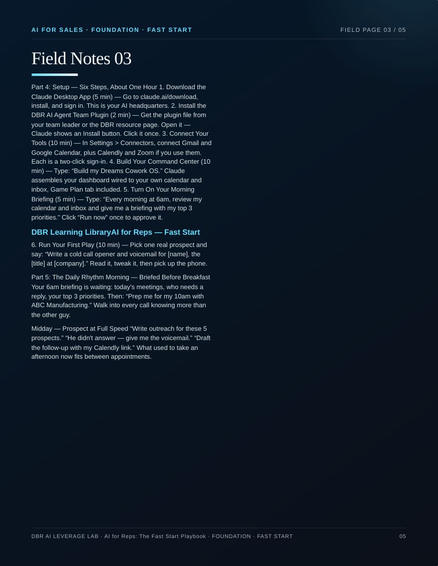 AI for Reps: The Fast Start Playbook · page 5
