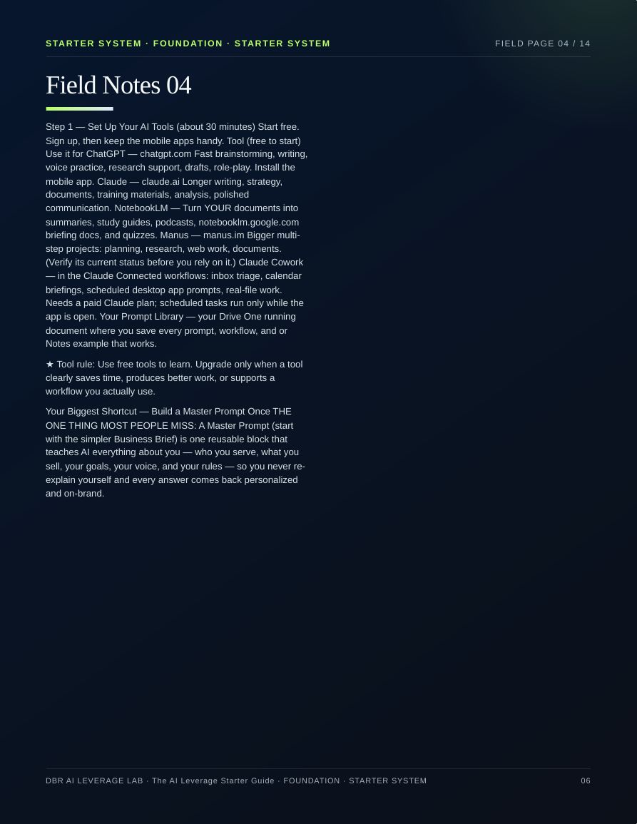 The AI Leverage Starter Guide · page 6