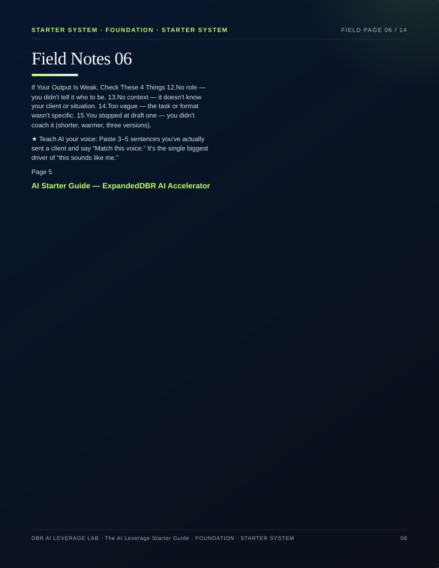 The AI Leverage Starter Guide · page 8