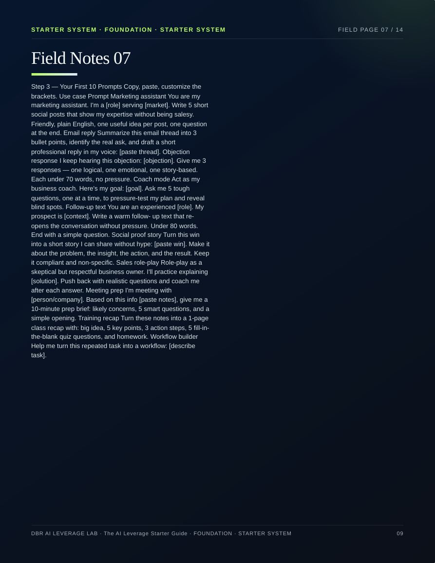 The AI Leverage Starter Guide · page 9