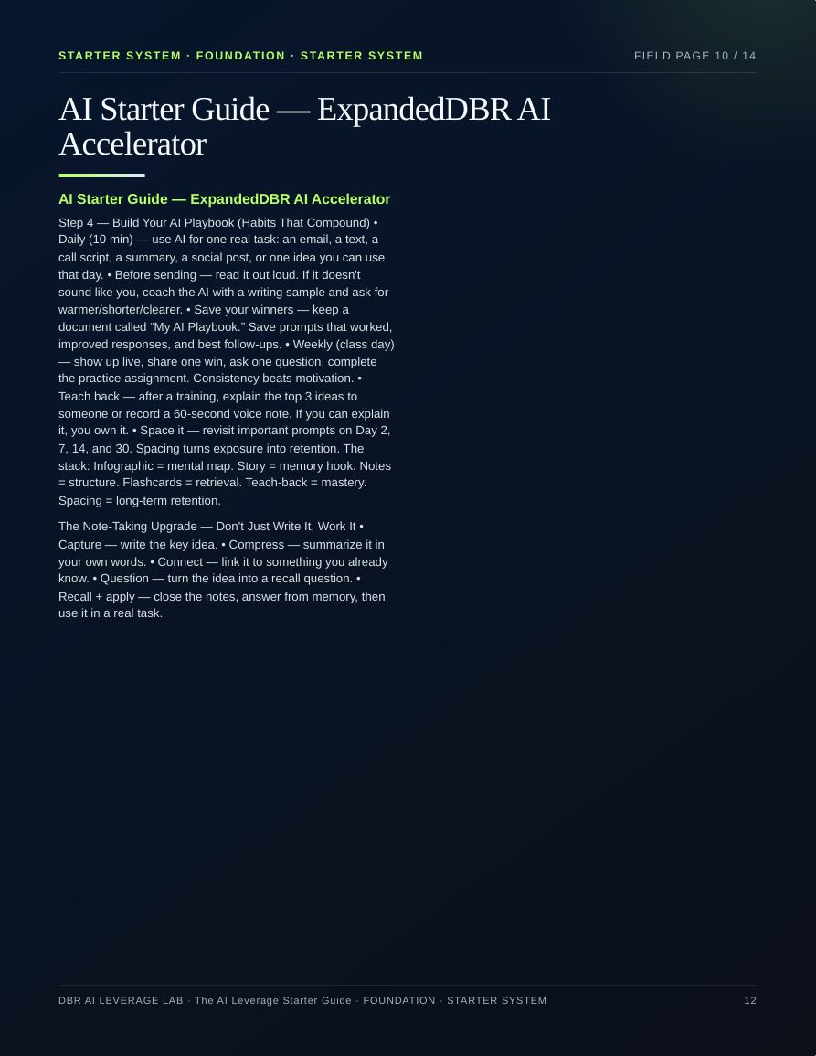 The AI Leverage Starter Guide · page 12