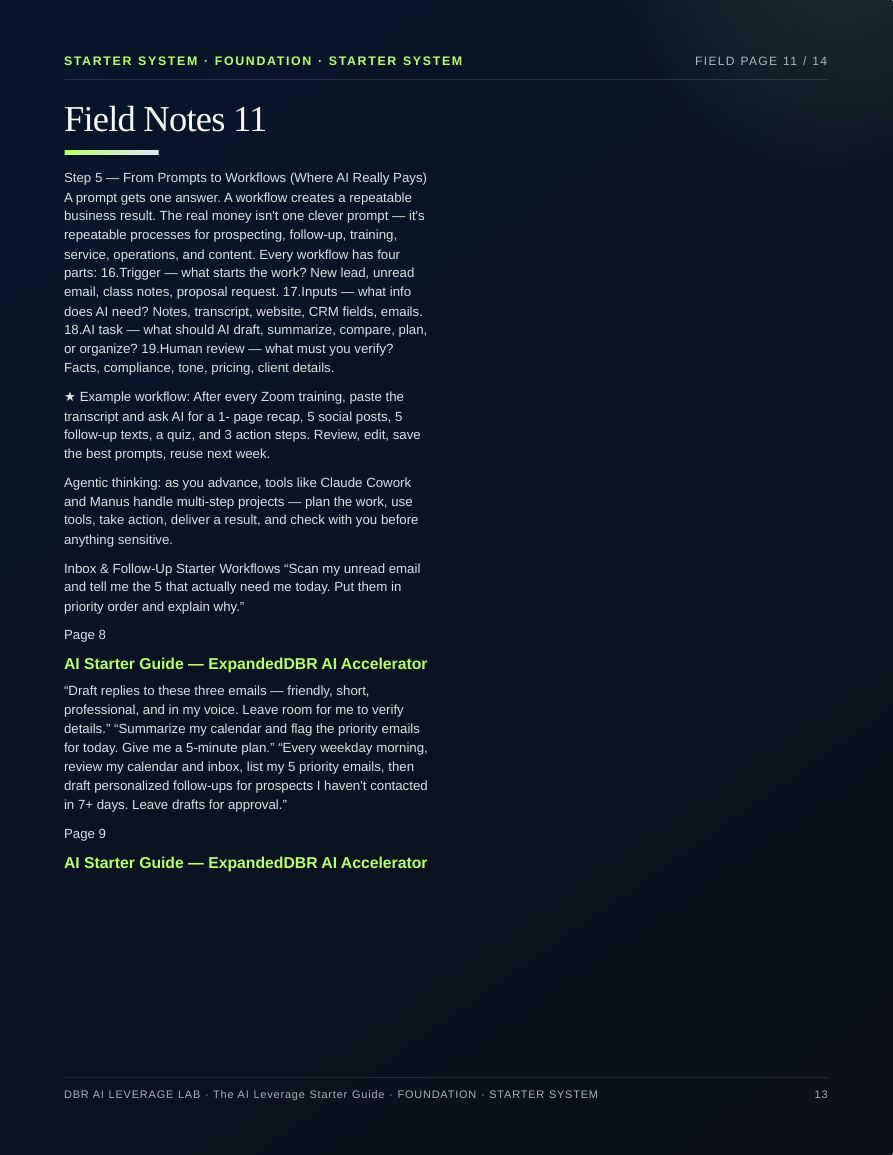The AI Leverage Starter Guide · page 13