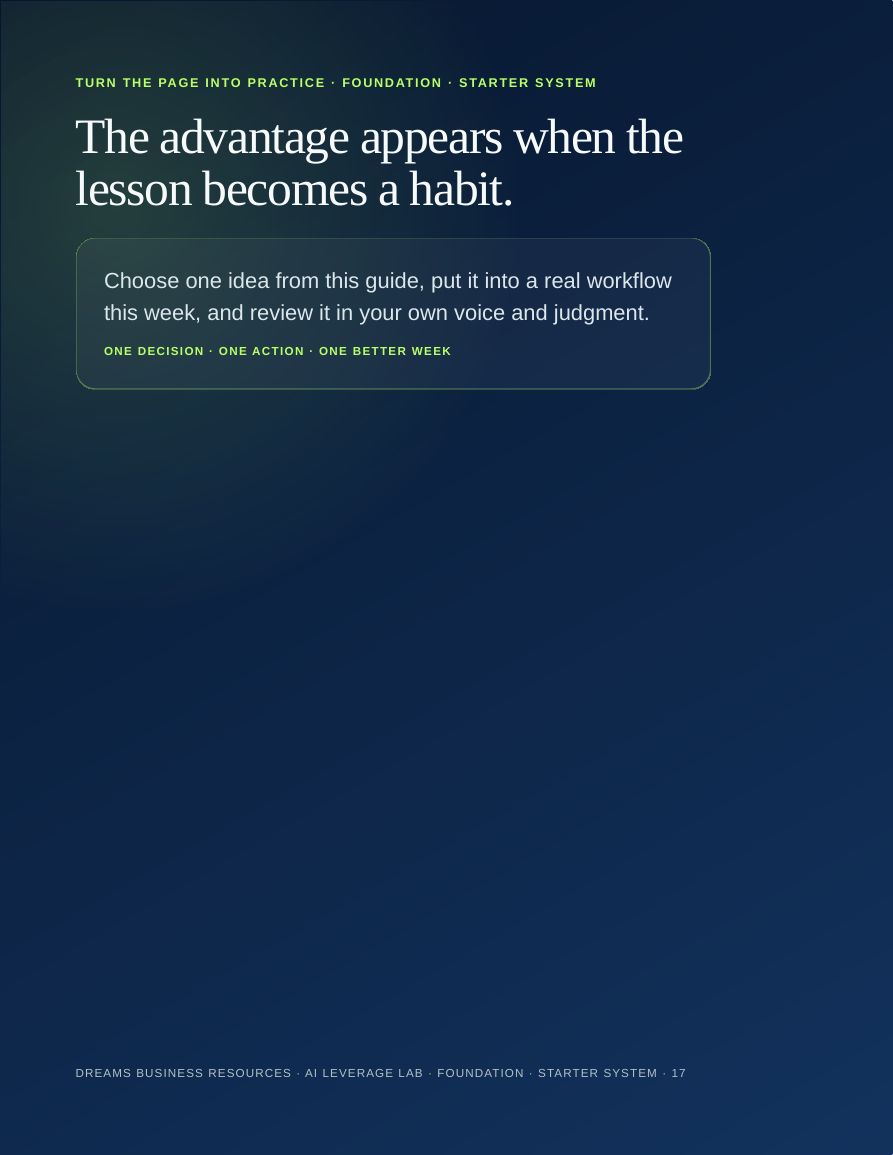 The AI Leverage Starter Guide · page 17