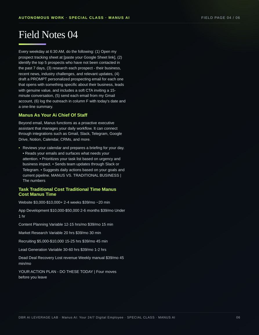 Manus AI: Your 24/7 Digital Employee · page 6