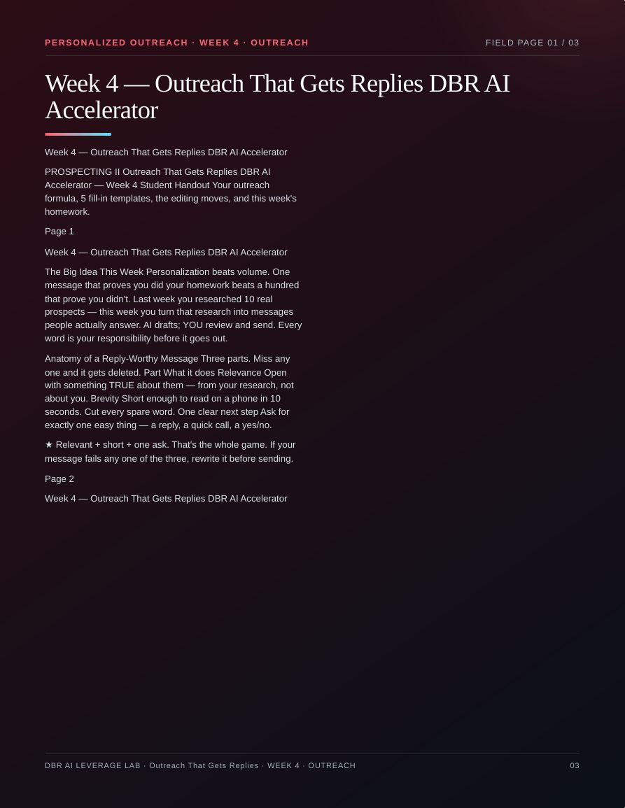 Outreach That Gets Replies · page 3