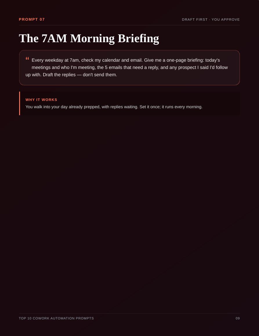 Top 10 Cowork Automation Prompts · page 10